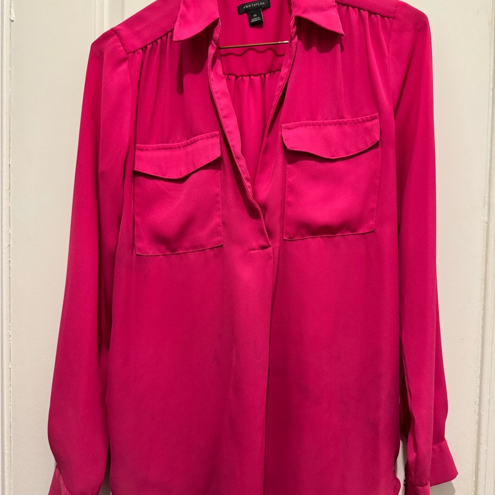 Ann Taylor Fuchsia Blouse